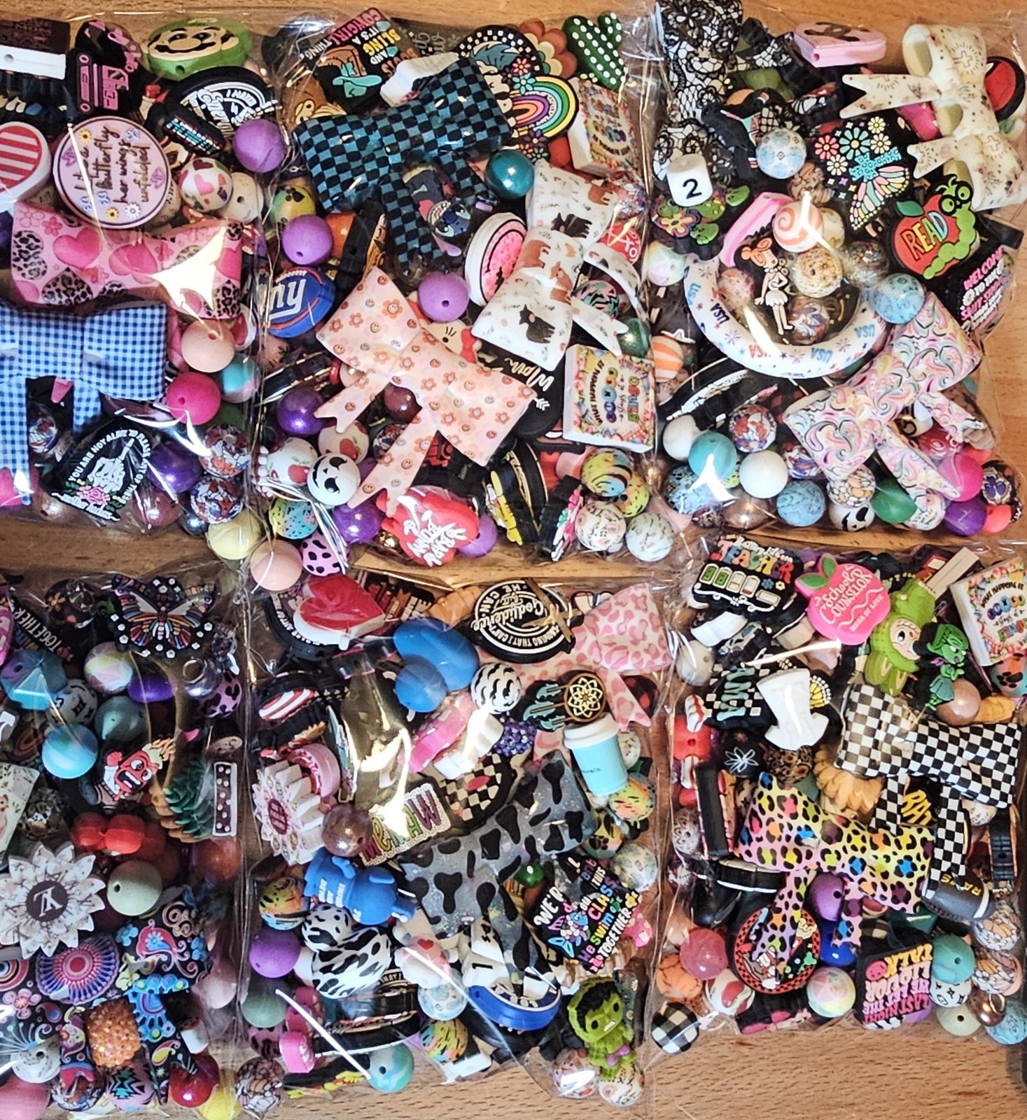 Bulk Acrylic Silicone Bead Mix Loose Multicolor Assorted Shapes DIY Mystery Bags