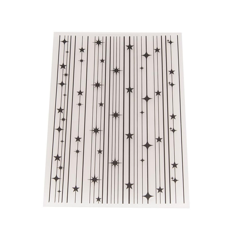 Stars Hexagram Anise Stars Background Pattern Plastic Embossing Folder, 3D Te…