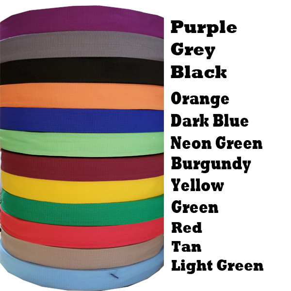 1″ 2″ 1.5″ Inch Polypropylene Webbing Tan Orange PP Strap 5/10/yard Color