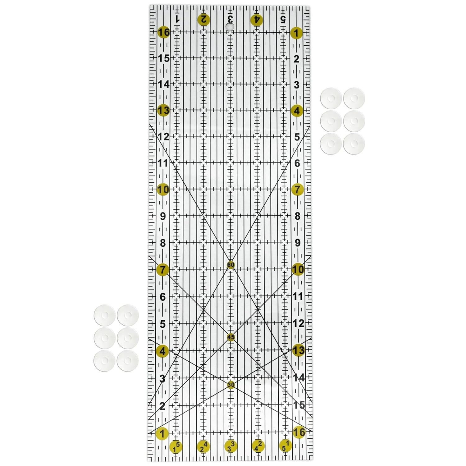 Transparent Quilting Ruler 6″x17″ – Durable Acrylic with Precise Measurements