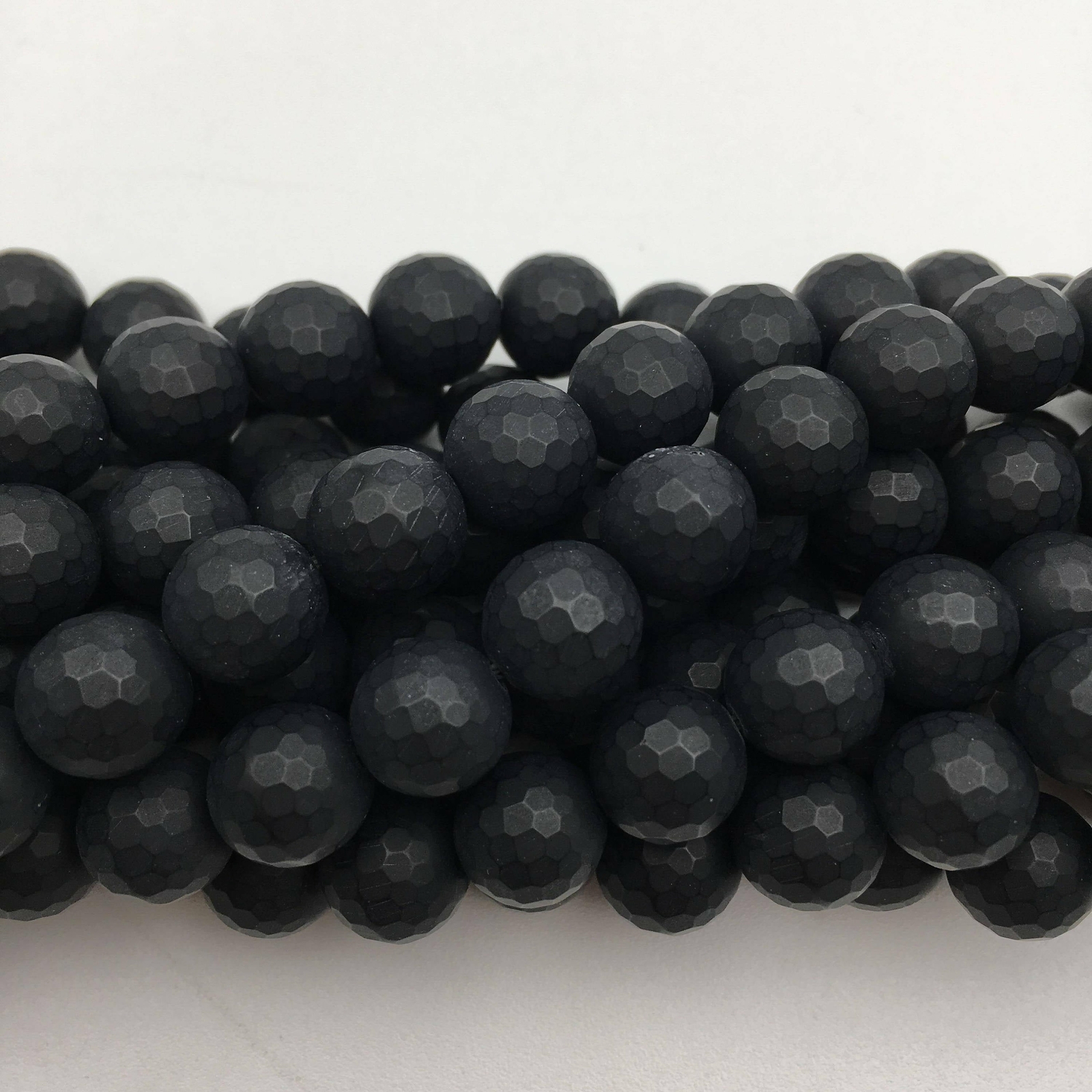 Black Onyx Faceted Matte Round Beads 4mm 6mm 8mm 10mm 12mm Approx 15.5″ Strand