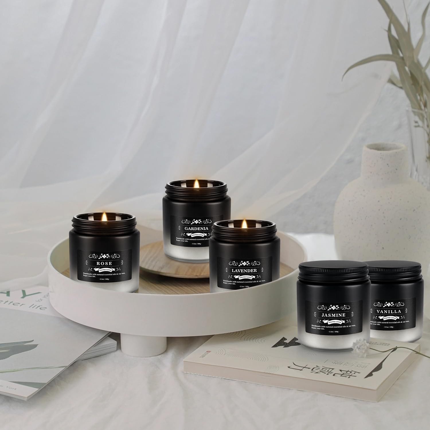 12-Pack Scented Candles Set – Men Candles for Home Scented, 3.5oz Soy Wax, Lo…
