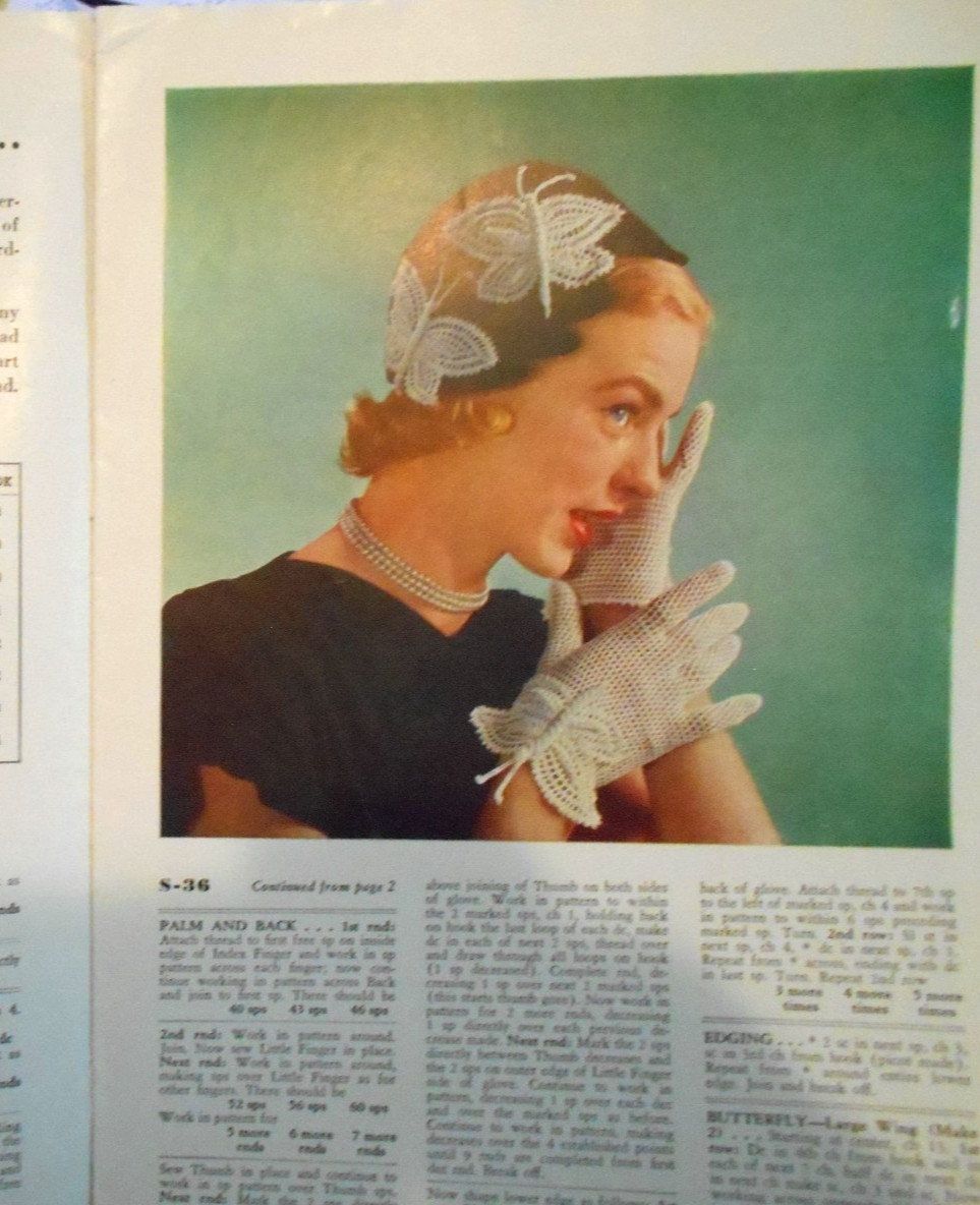 Butterflies In Crochet 1951 CLARKS J.P. Coats Pattern Book 272 1st Edition