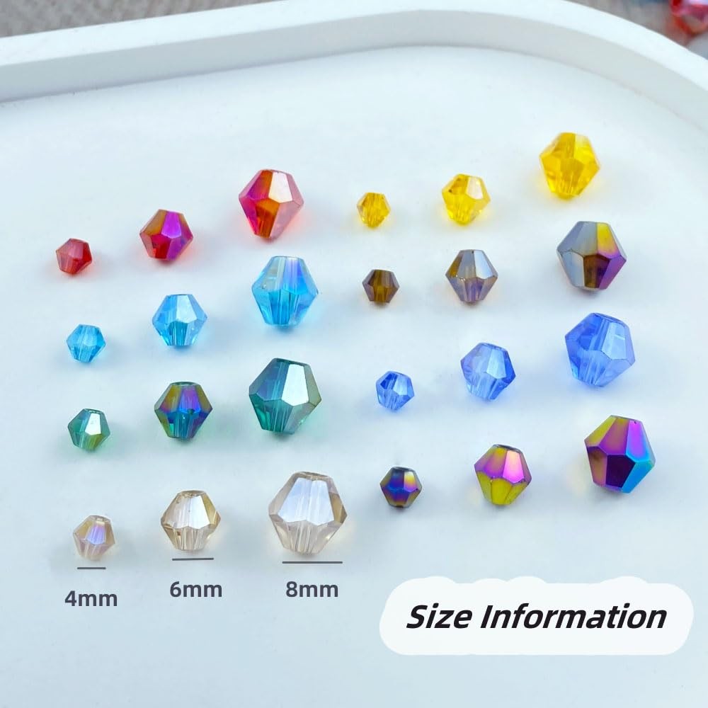 400pcs 4mm Bicone Crystal Glass Beads Loose 4mm, Purple AB