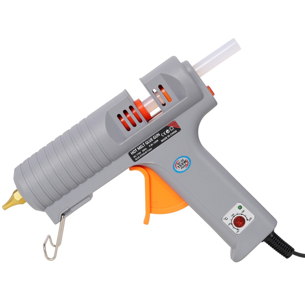 150W Adjustable Temp Hot Glue Gun, 6 Copper Nozzles 6 High Viscosity Glue Sticks