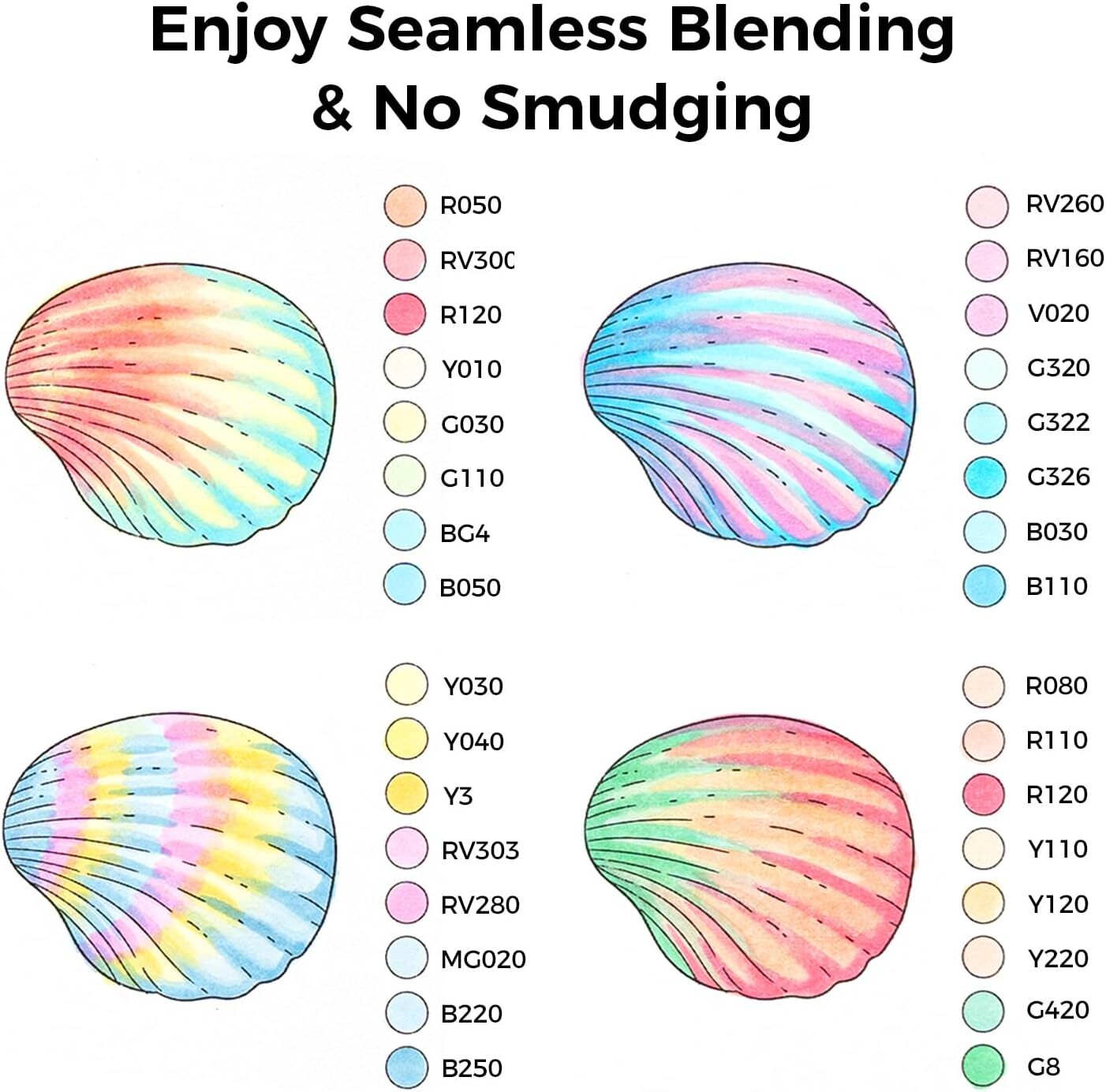 Ohuhu 48 Colors Alcohol Pastel Markers Brush & Fine+1 Marker Blender- Sweetness