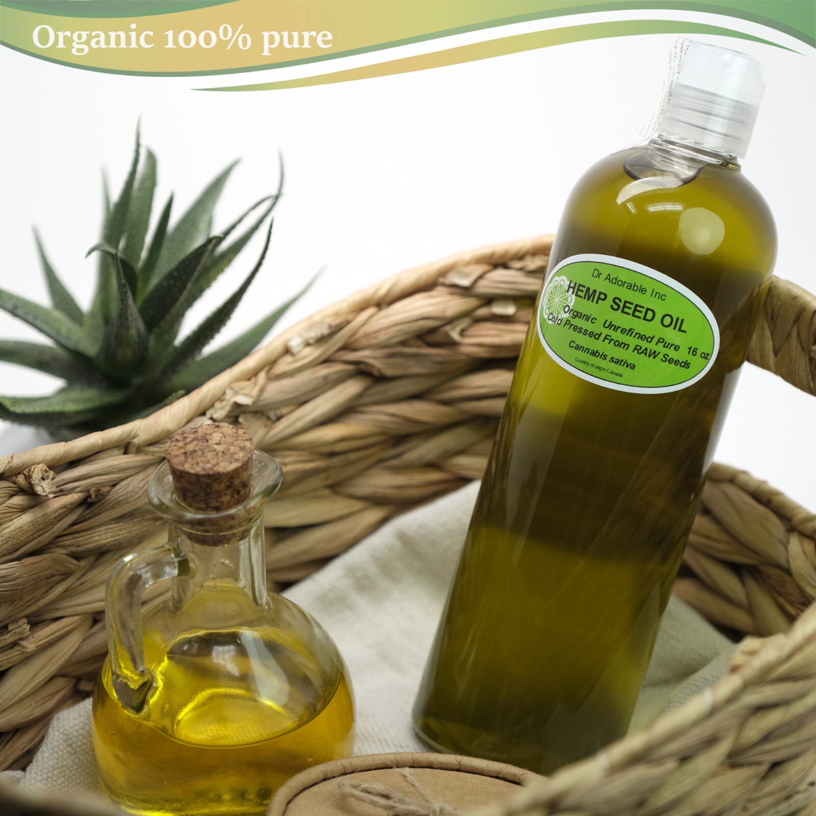 Pure Virgin Hemp Seed Oil bu Dr.Adorable 2 oz up to gal Unrefined Cold Pressed