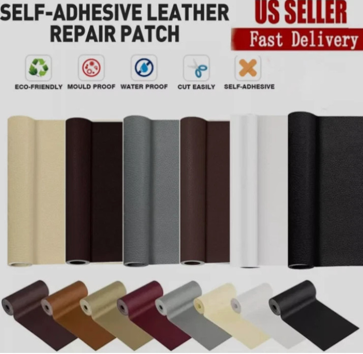 Leather Repair Kit Self-Adhesive Patch for Car Seat Sofa Clothing Jackets US