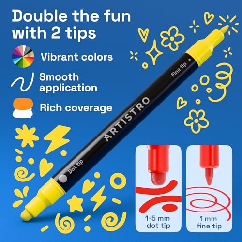 Precision Dual-Tip Acrylic Paint Markers – Paint Pens Set with 240 Multicolor