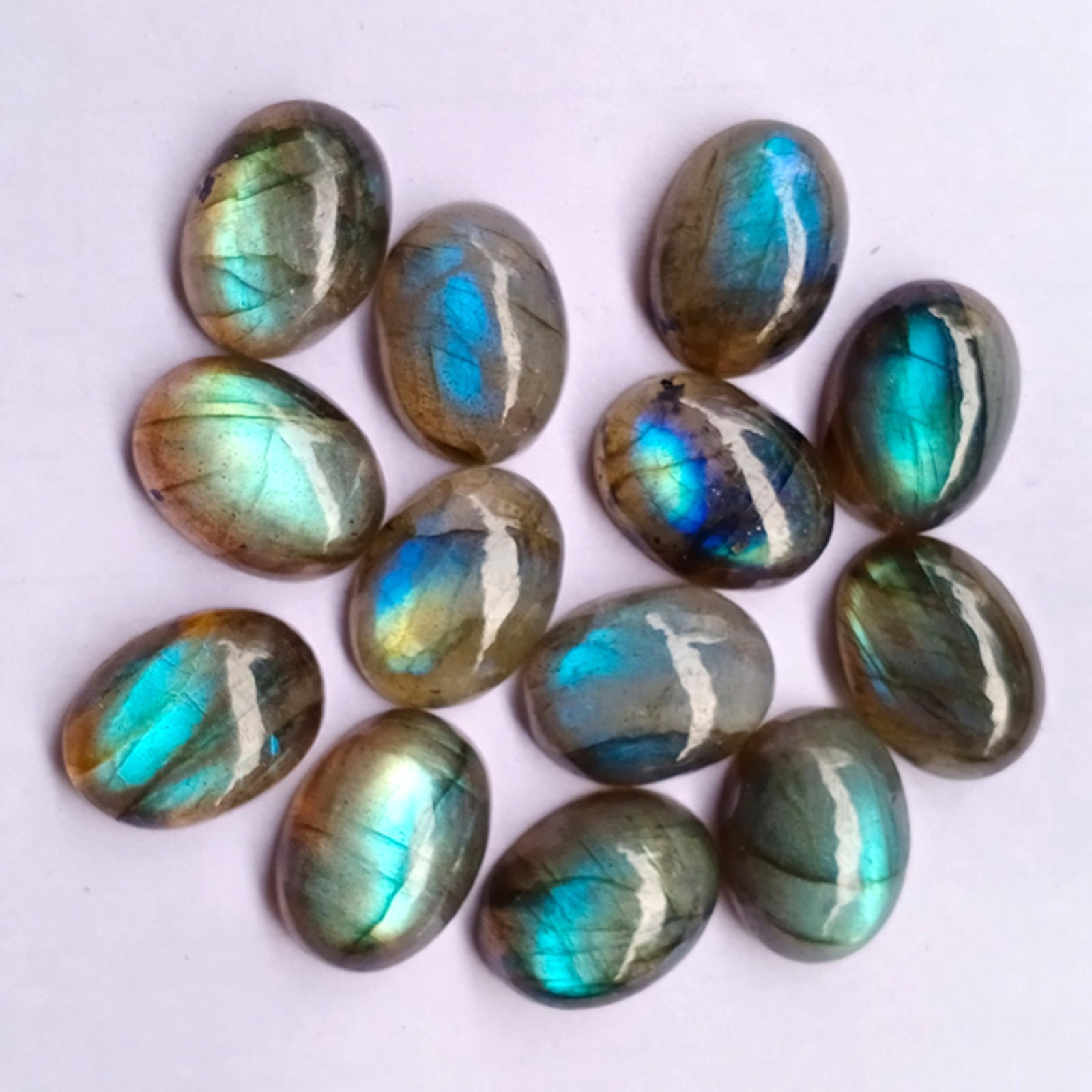 Wholesale Natural Labradorite Cabochon Oval shape Loose Gemstone Lot Jewellery.