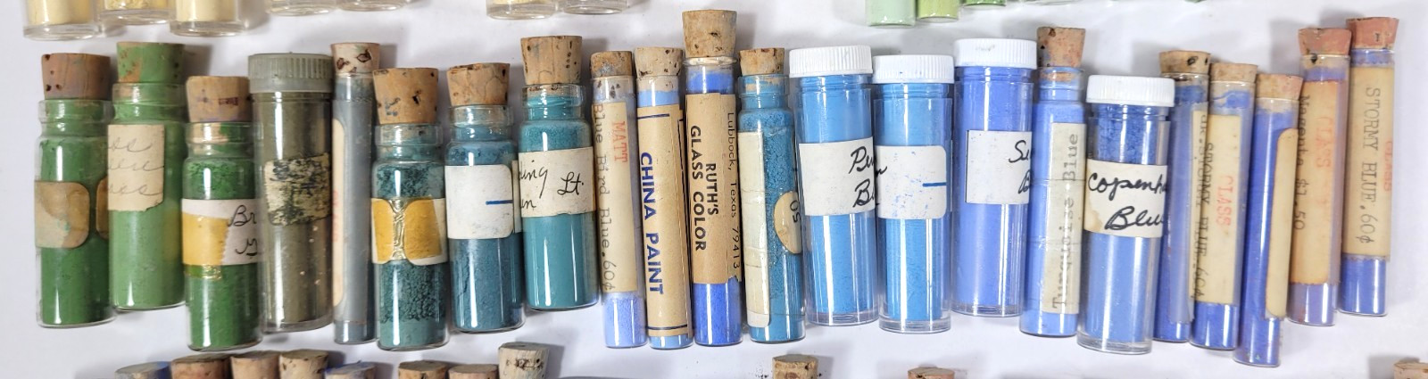 Porcelain China Powder Paint Lot of 142 Vintage Unbranded Or Unlabeled Vials