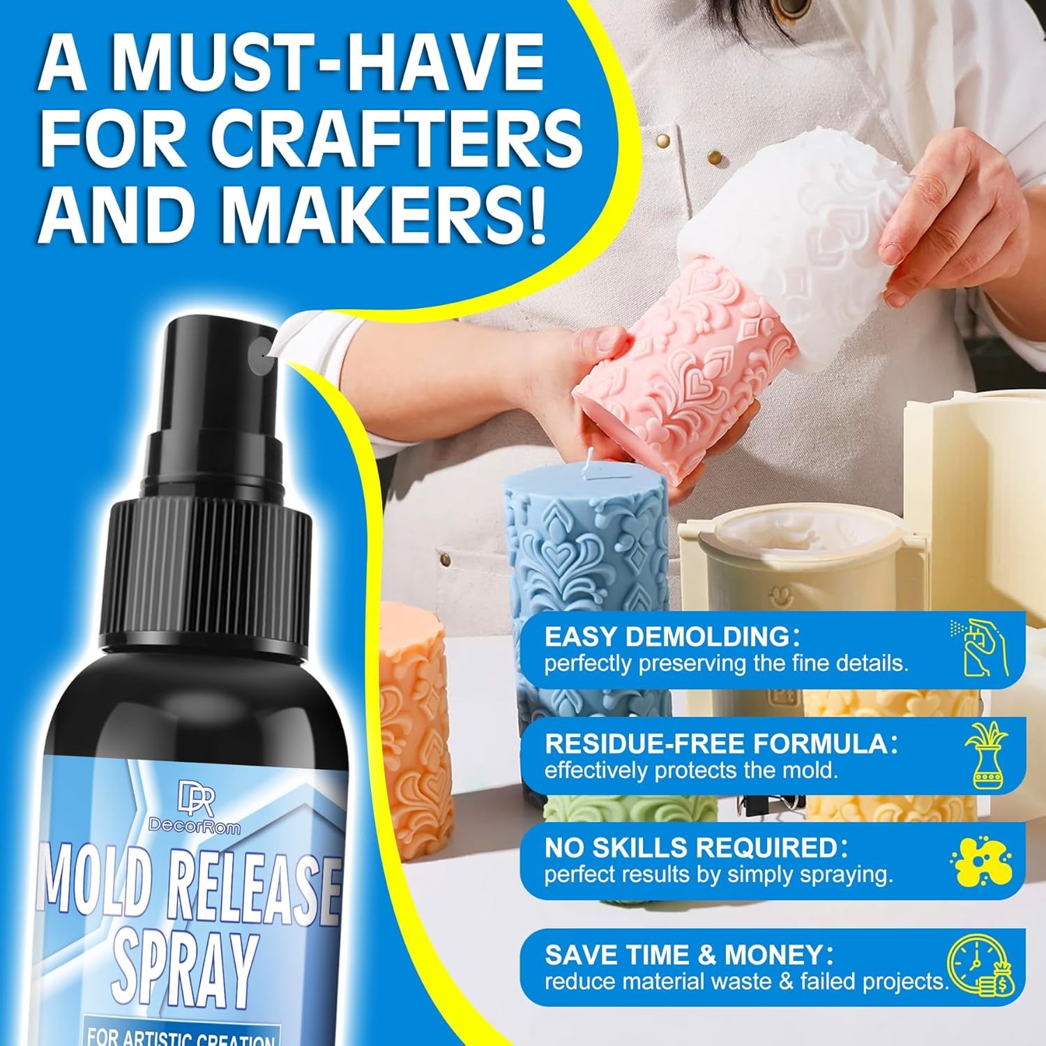 Silicone Mold Release Spray Water Based Fast Drying Odorless Non-Stick 7 fl oz