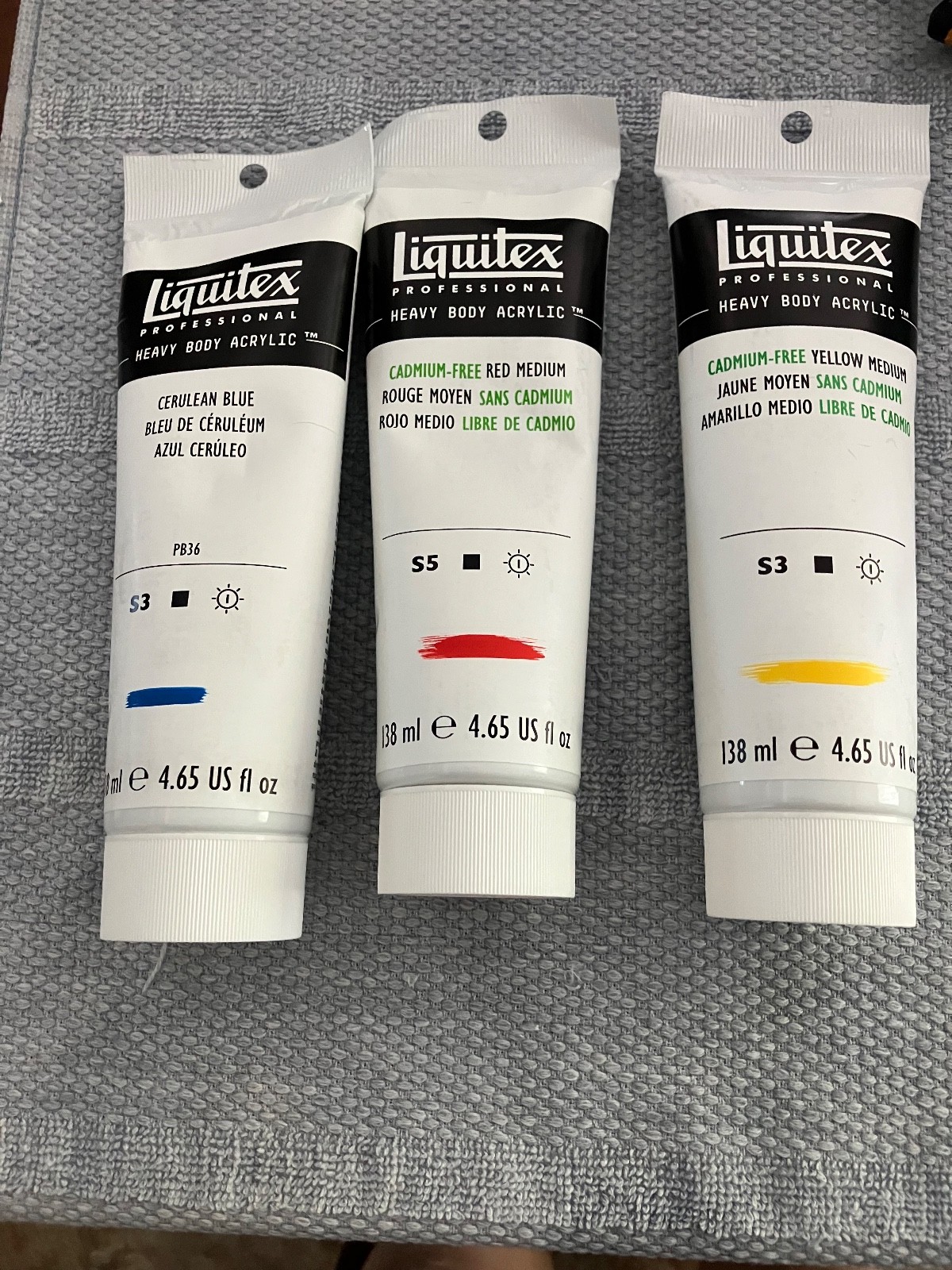 Liquitex Professional Heavy Body Acrylic Paints 4.65-oz Tube lot of 3 different