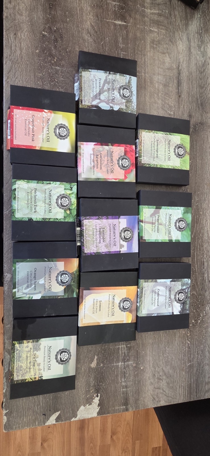 bulk Nature’s Oil Essential Oils Set Frankincense Patchouli lavender