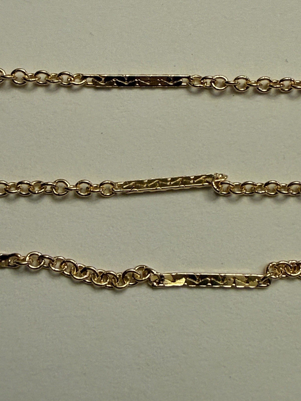 14kt gold filled Bar chain flat bar and link cable chain shiny 1.4mm 5ft