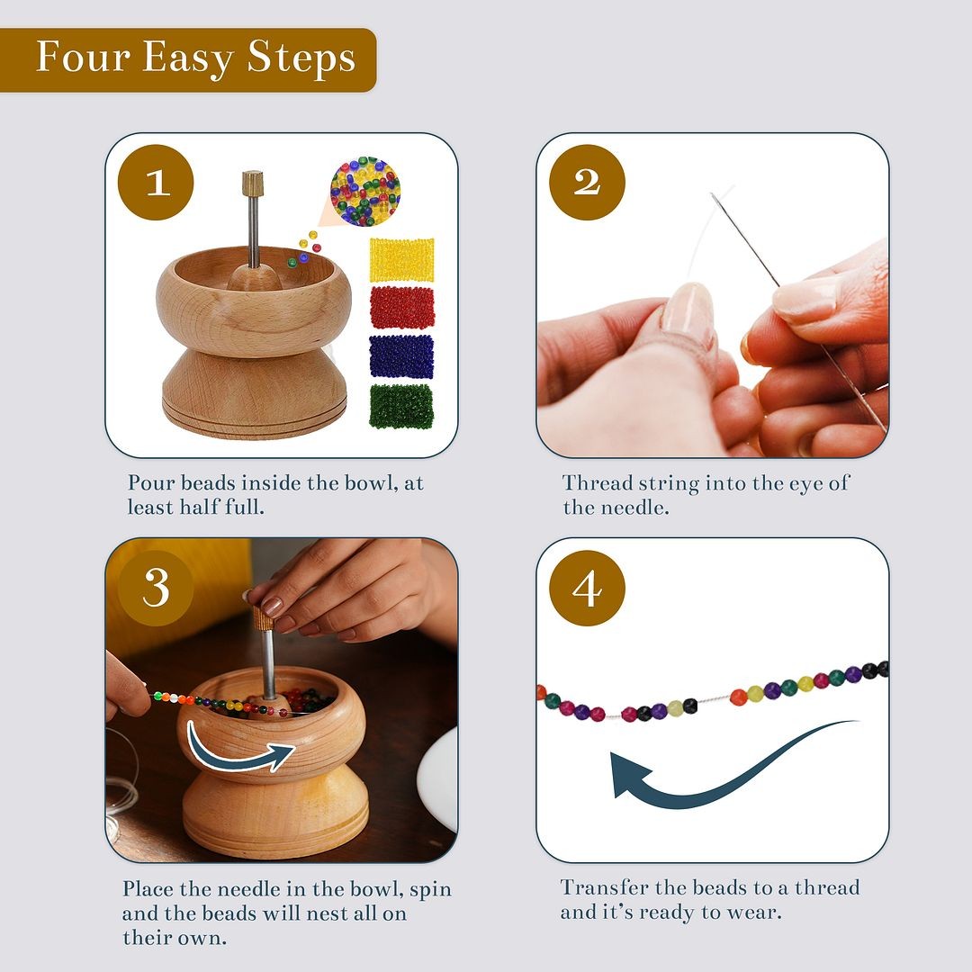 Bead Spinner Kit with 2 Big Eye Needles & Accessories