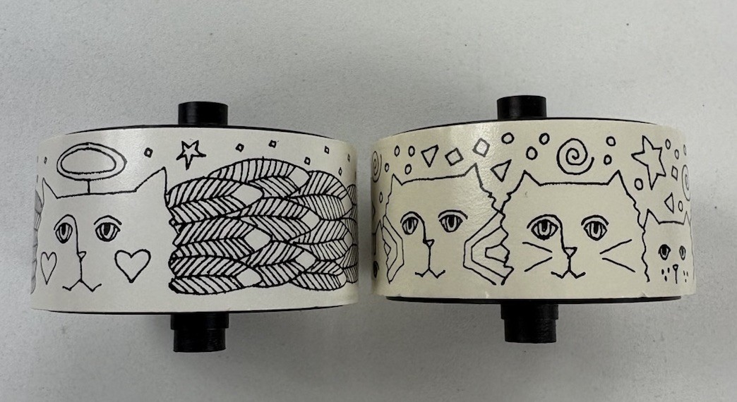 Rollagraph Roller Stamp System Lot 1 Handle 10 Wheel Stamps Cats Turtles + More