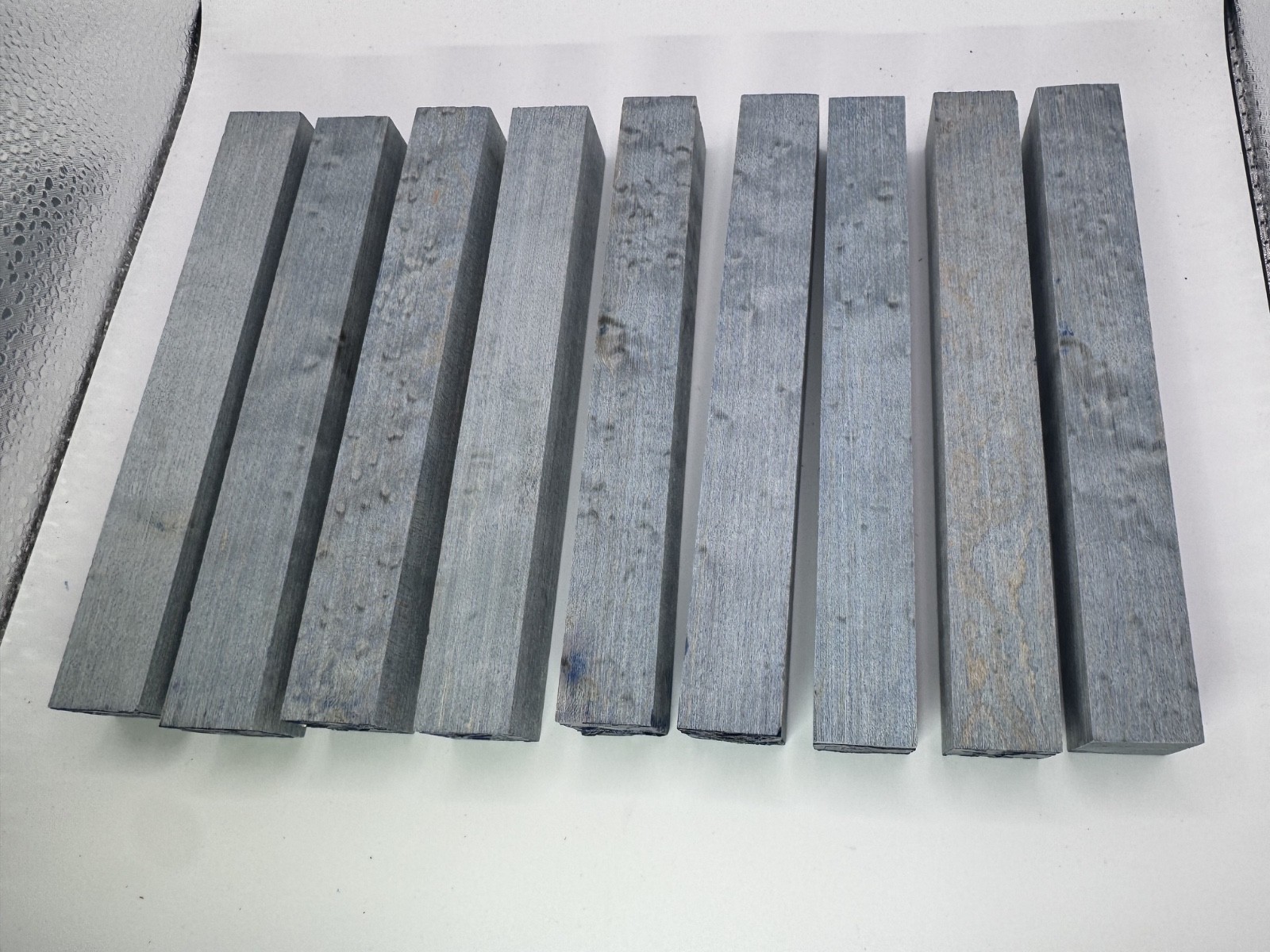 9 Stabilized Blue Dyed Birdseye Maple Pen Blanks 6″ x 3/4″ Wood Turning
