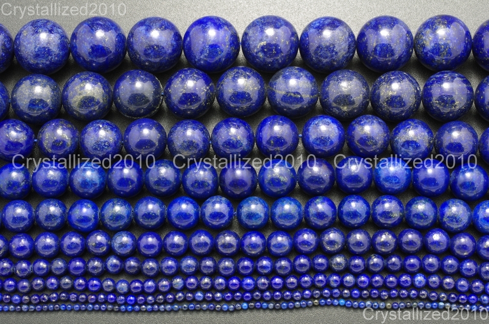 Natural Lapis Lazuli Gemstone Round Beads 2mm 3mm 4mm 6mm 8mm 10mm 12mm 15.5’‘