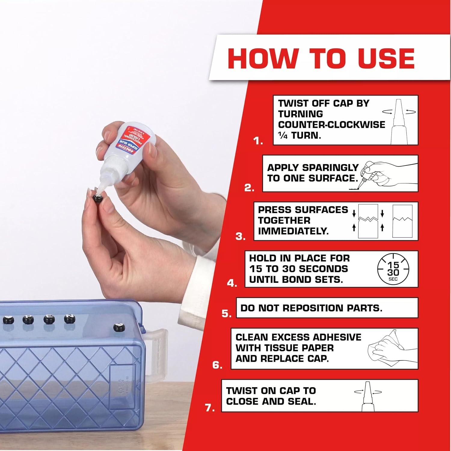 Quick Dry Cyanoacrylate Adhesive, 0.14 fl oz – Pack of 12