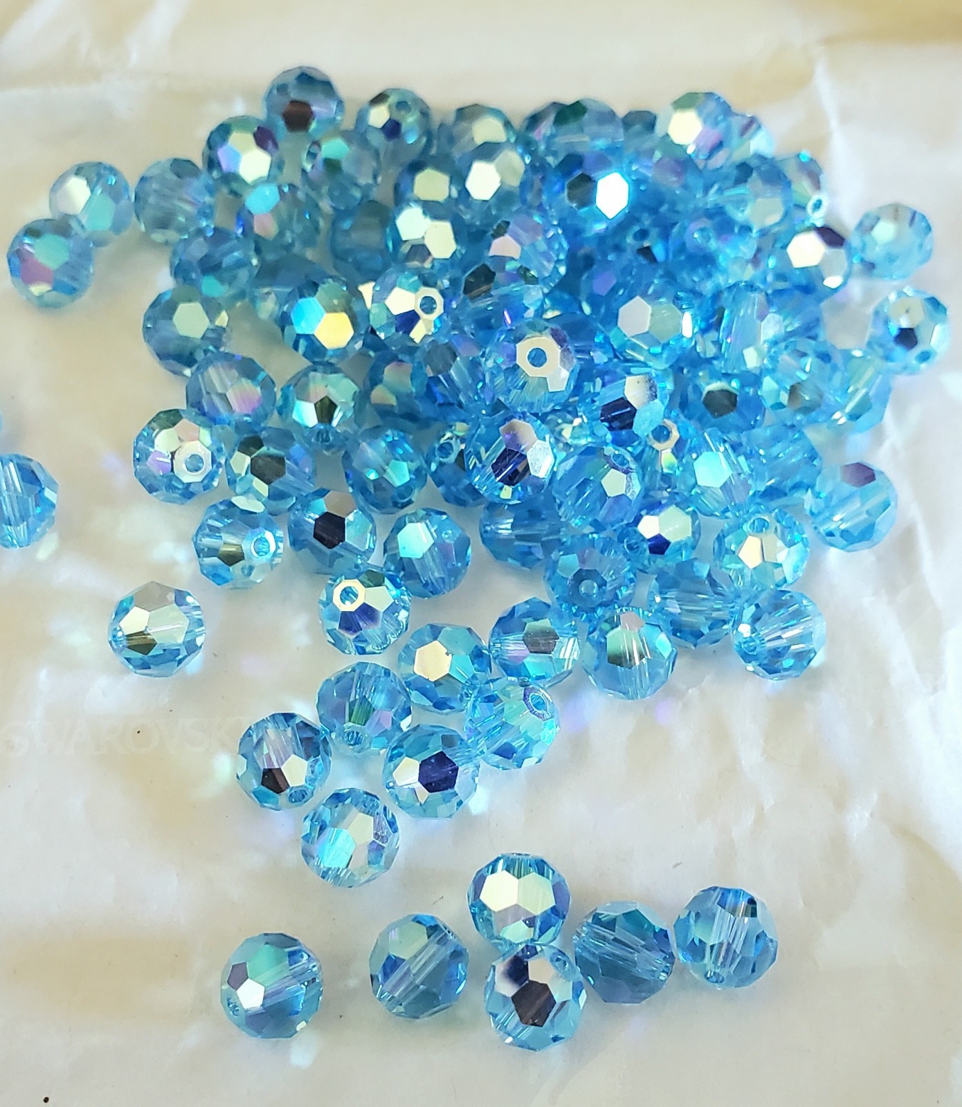 Swarovski 5000 6mm Round beads Aquamarine AB2X (12pcs)