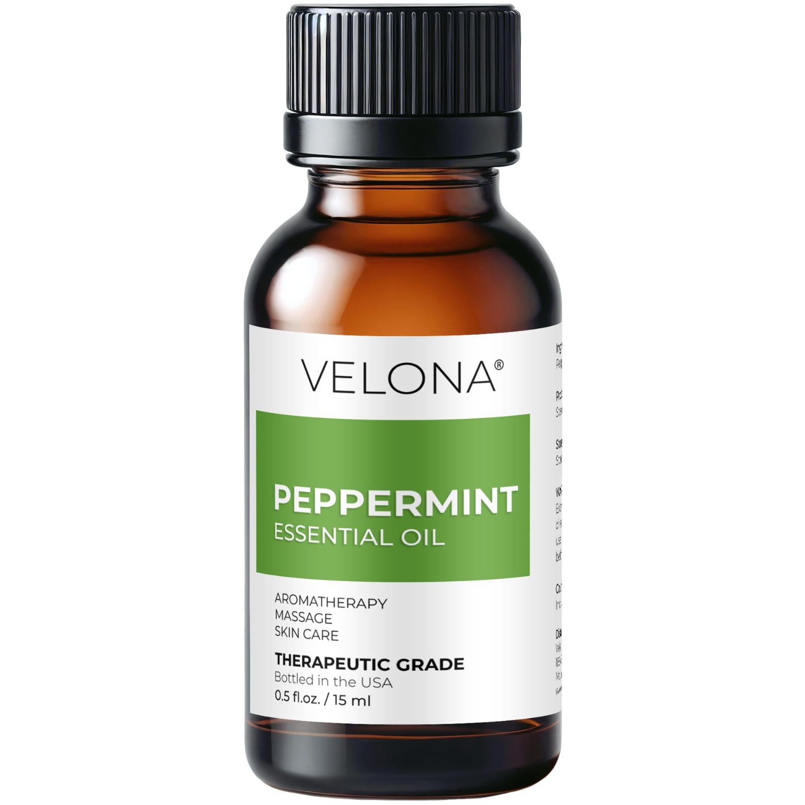 Peppermint Essential Oil by Velona 0.5 – 32 Fl Oz Therapeutic Grade Aromatherapy