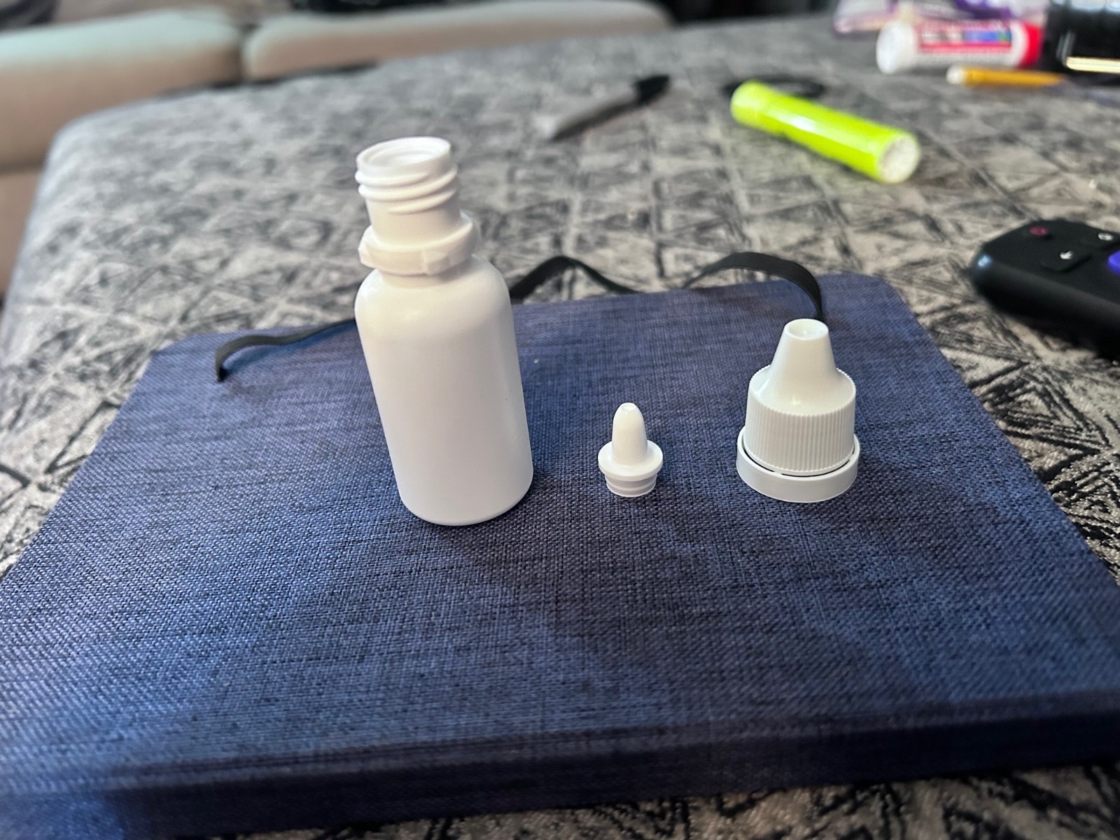 50- White 20ml Plastic Bottle with Dropper Tip and Fresh Seal Cap.