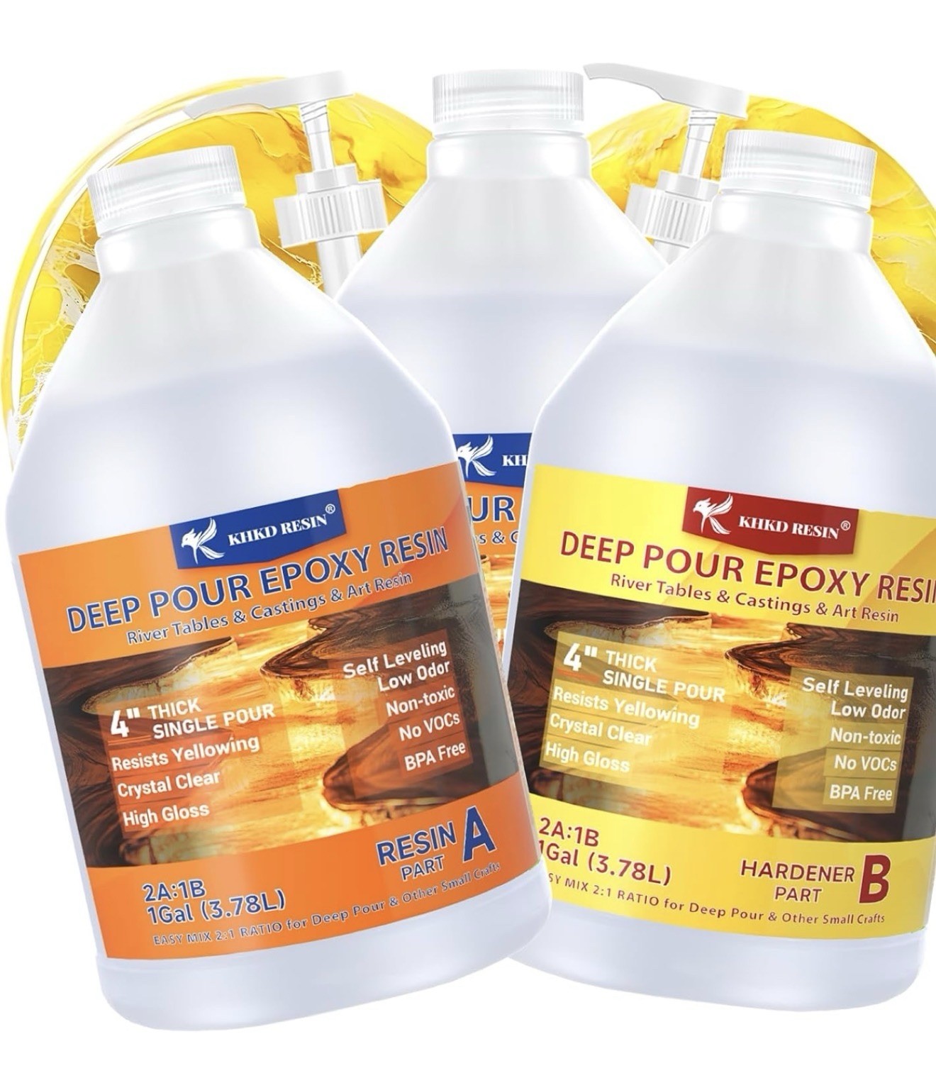 Deep Pour Epoxy Resin 3 Gallon 2-4 Inch Crystal Clear Epoxy Resin Kit