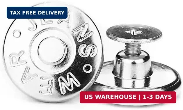 8PCS Replacement Buttons for Jeans,17mm Adjustable Metal Pants Tightener,No-Sew