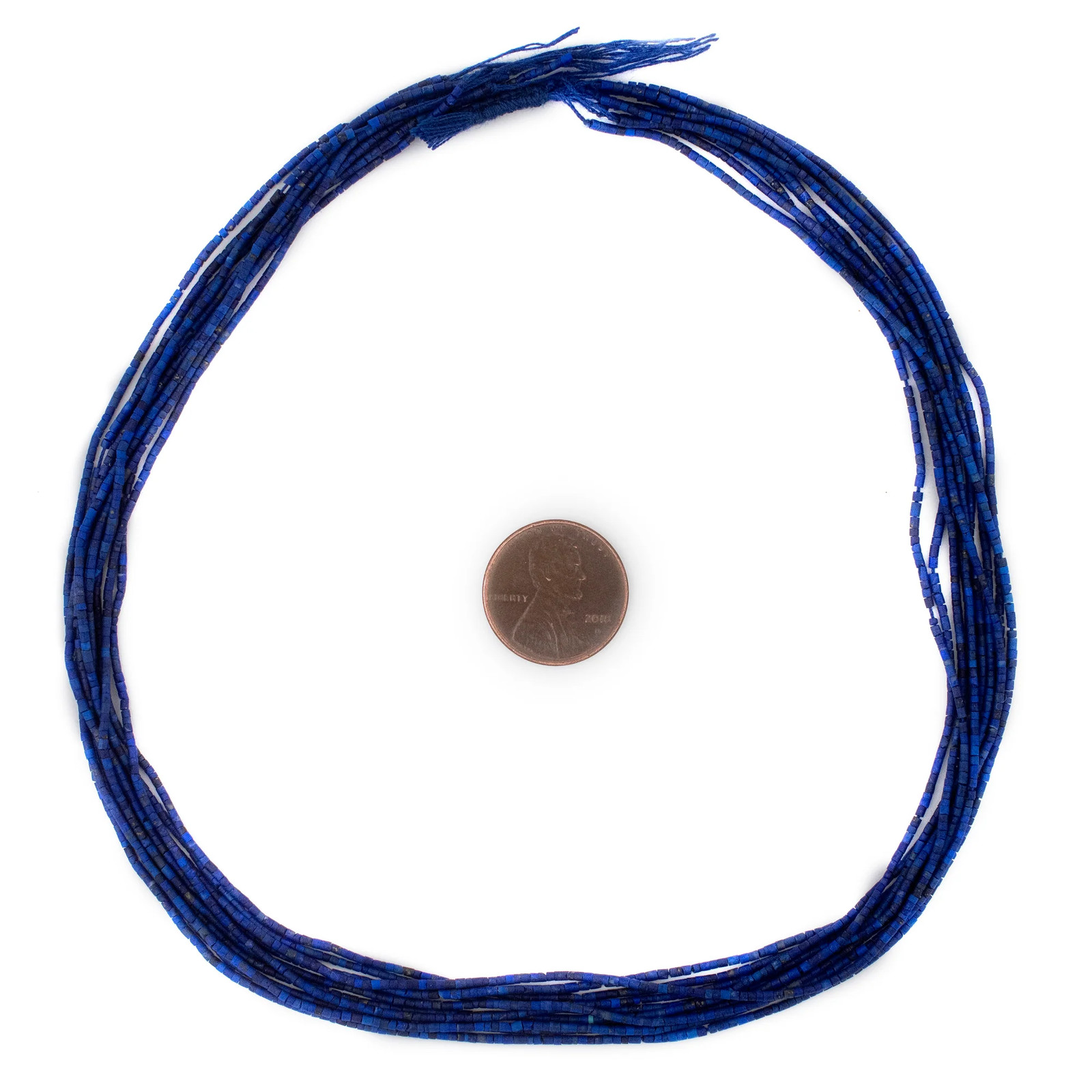 Extra Tiny Lapis Lazuli Cylinder Beads 1mm Afghanistan Blue Gemstone