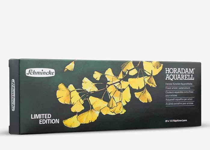 Schmincke Horadam Watercolor Paint Metal Tin Ginko 20 Half Pans