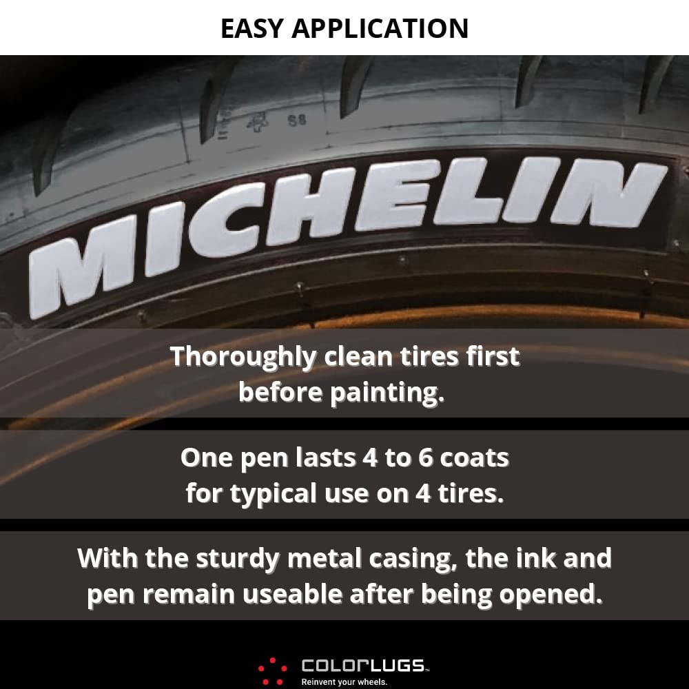 ColorLugs RubberWriter Paint Pen for Car Tires | Oil-Based Marker for Tire Le