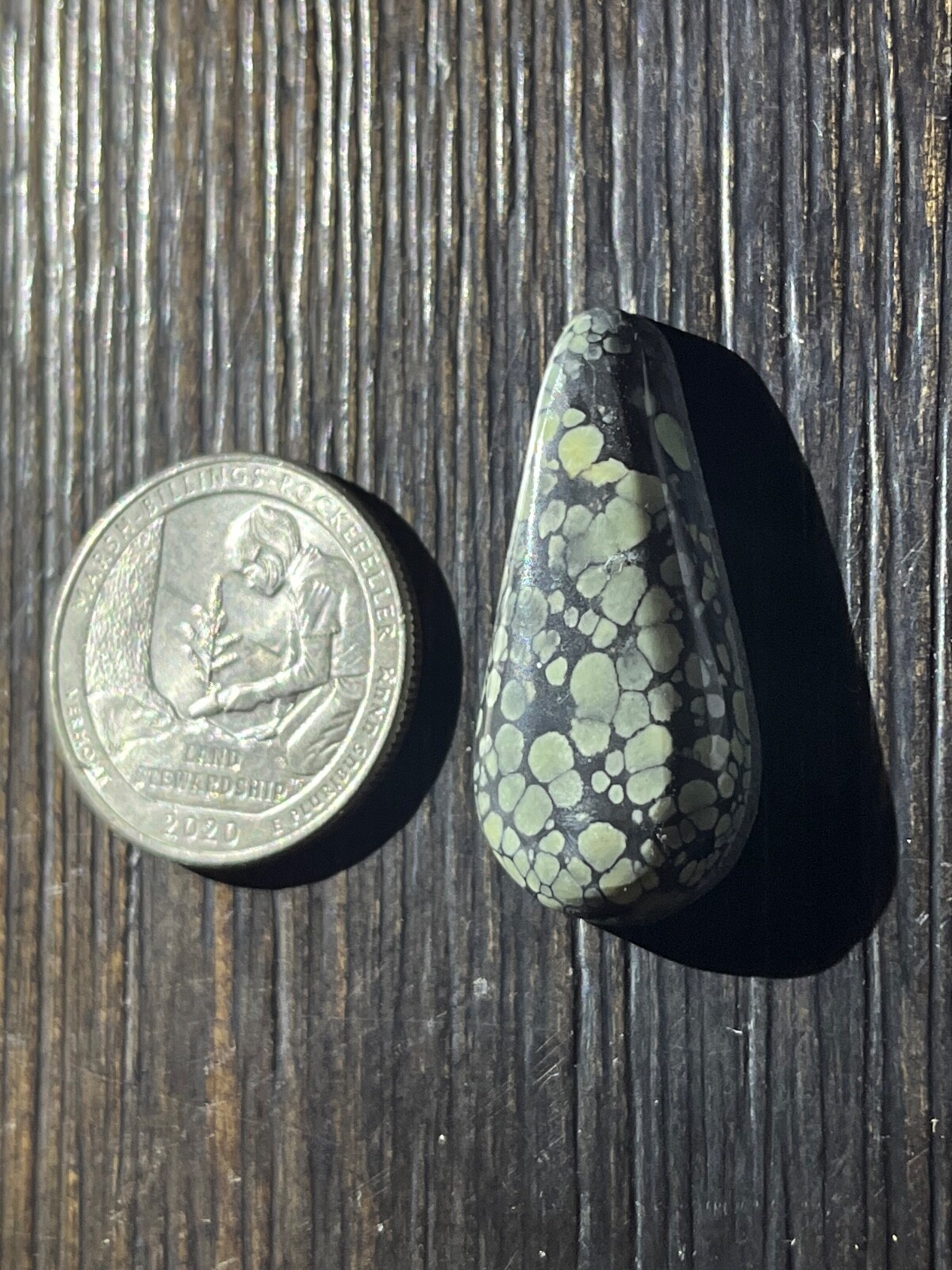 Tree Frog Variscite mine 19.55 ctw Pear Tear drop Cabochon NV, USA