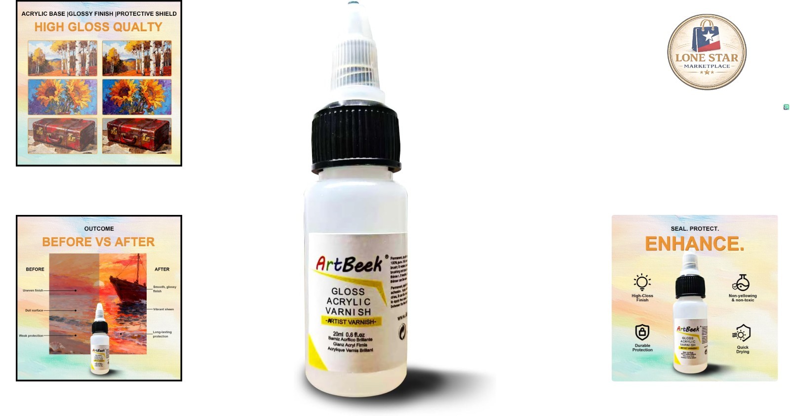 Acrylic Gloss Varnish 20ml – High-Gloss Finish for Interior & Exterior Use
