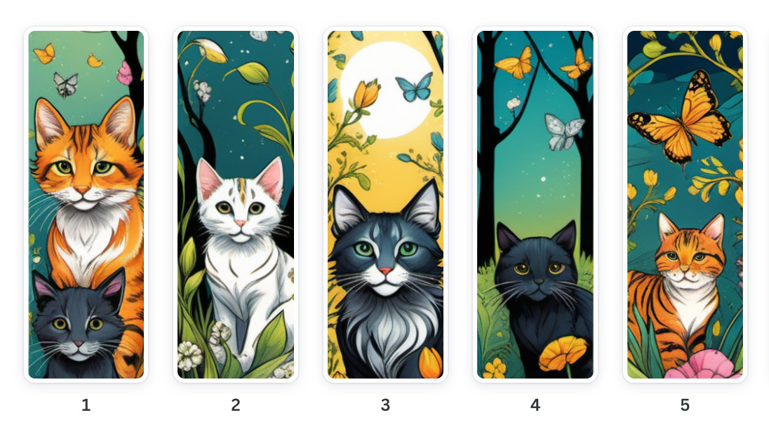 15 Printable Bookmarks Digital PDF file Spring Gift Baroque feline cat and bird