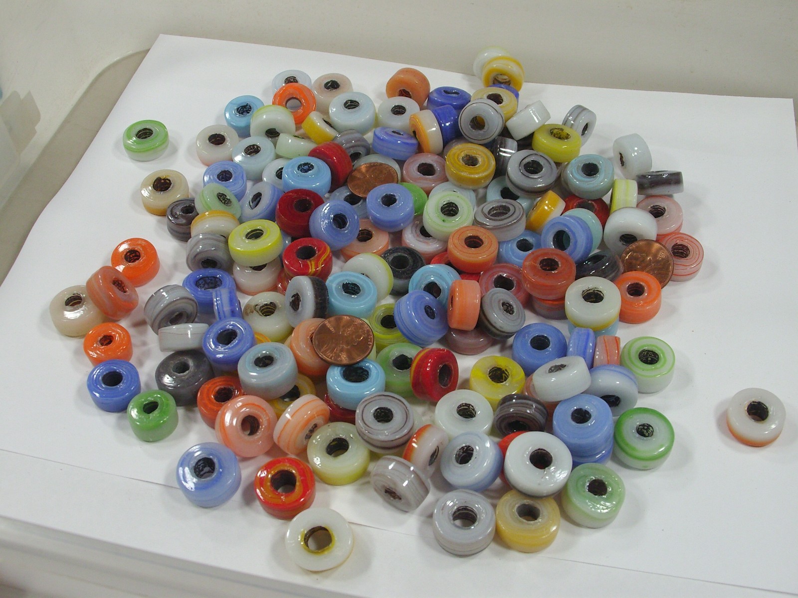 2 Pounds India Handmade Large Sliced Round Glass Beads Wholesale Bulk (BVP-9) ⭐