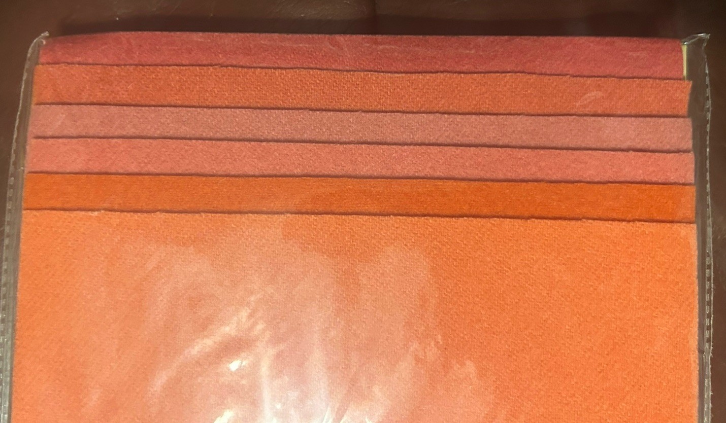 Sue Spargo Merino Wool Fabric Pack – ORANGE – 1/32 – 9″x 7″ – 6 pieces