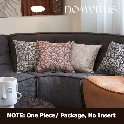 Floral Pillow Covers 18×18, Throw Pillows for 18″ x 18″ (Pack of 1) Neutral