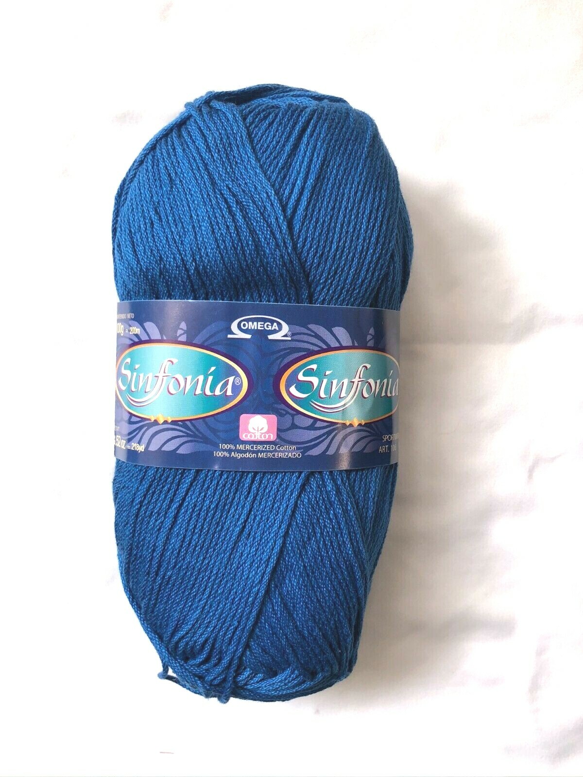 OMEGA SINFONIA hilaza-100%Cotton Yarn -3.52 oz/218 yd 100gr/200m #8 Sportweight