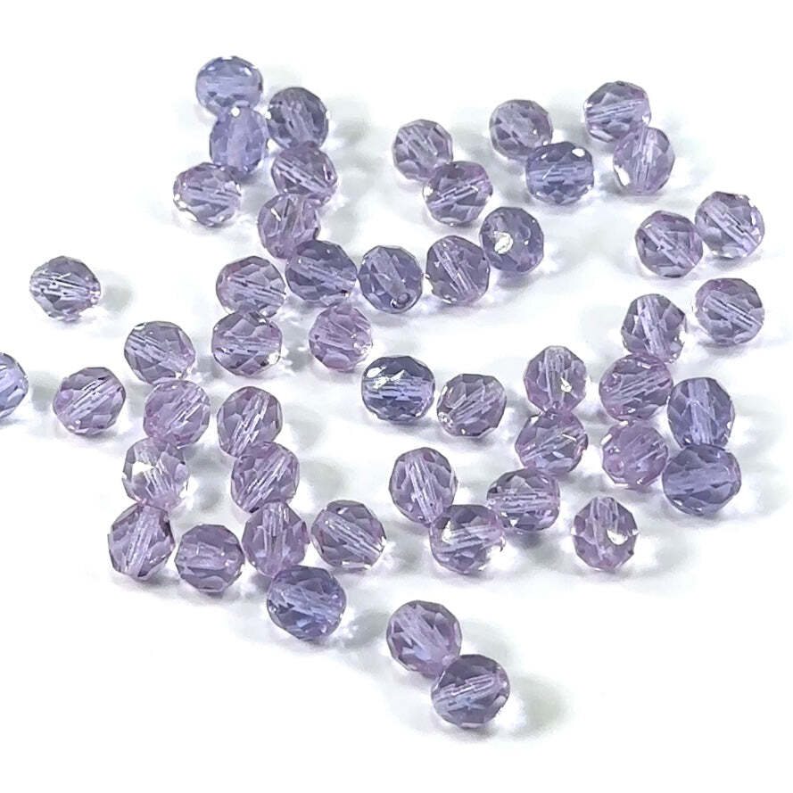 Alexandrite Tanzanite Czech Fire Polished Round Faceted Glass Beads 4mm 6mm 8mm