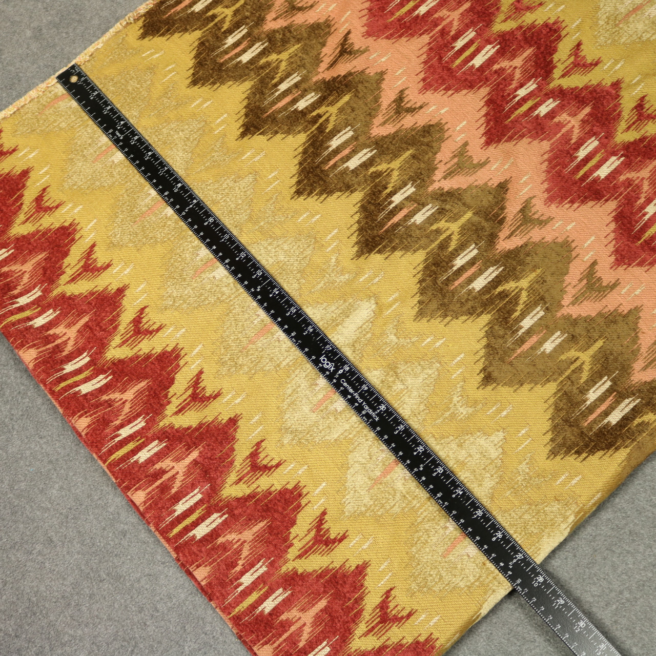 Geometric Earth Tone Chevron Striped Upholster Fabric Red Green Gold 56″x56″