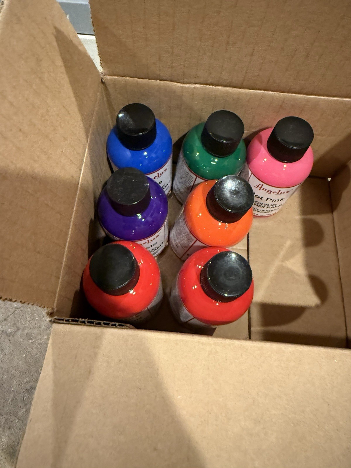 Angelus Leather Paint 4 Oz. Set Of 7 Colors Brand New