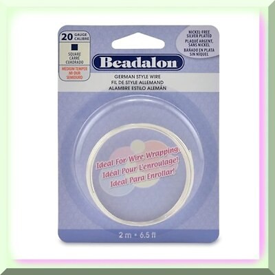 Silver Plated Square Wire 20 Gauge 2m