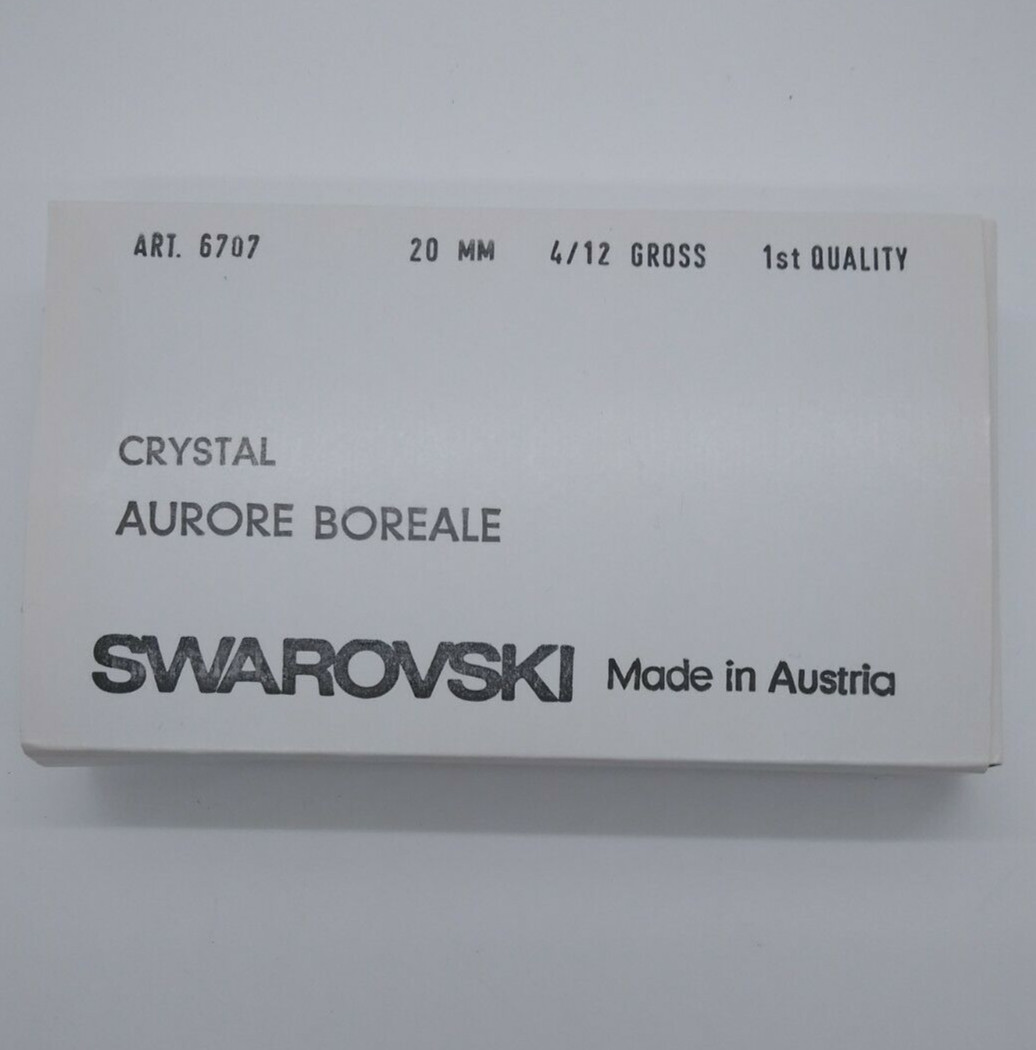 Swarovski Crystal Clear AB 20mm Snowflake 6707 Pendant; RARE; Vintage