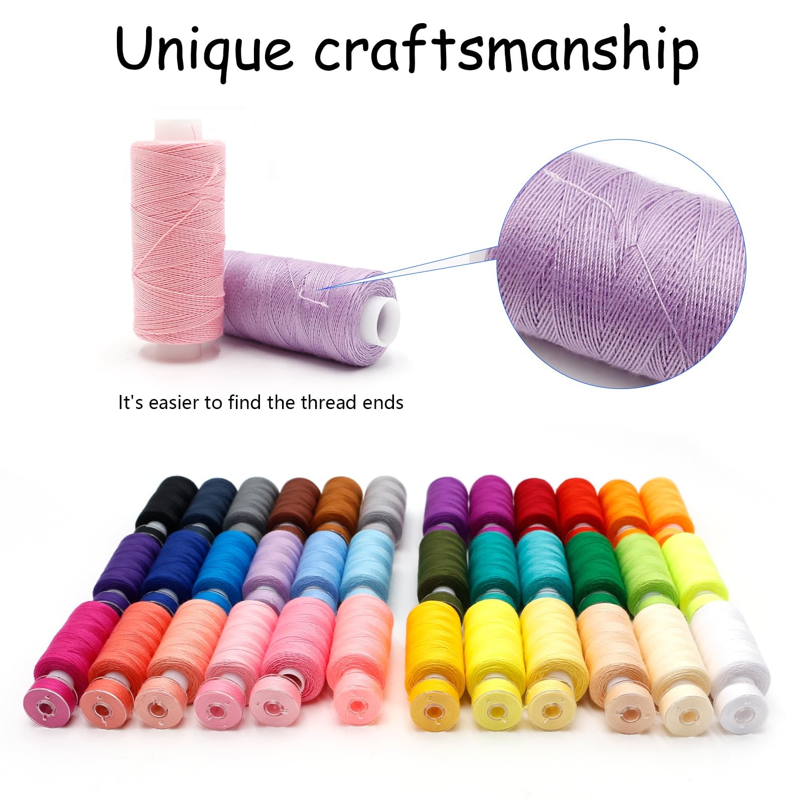 72Pcs Sewing Thread kit, 36 Assorted Colors Machine Threads with Spools, 36 S…