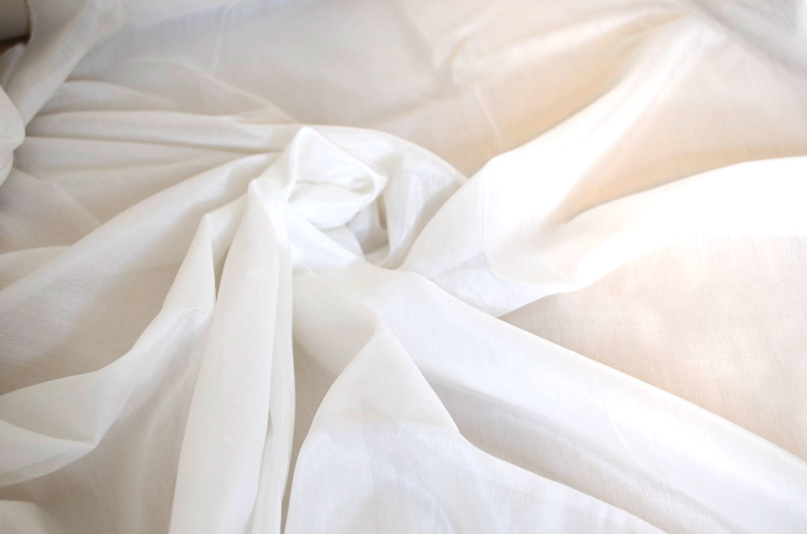Off White Ivory Silk & Cotton Thin Lining Fabric Shirting Dress BTY 44″ W