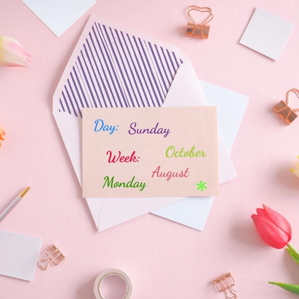 Calendar Clear Stamps for Card Making Date Number Rubber Stamps Week Silico…