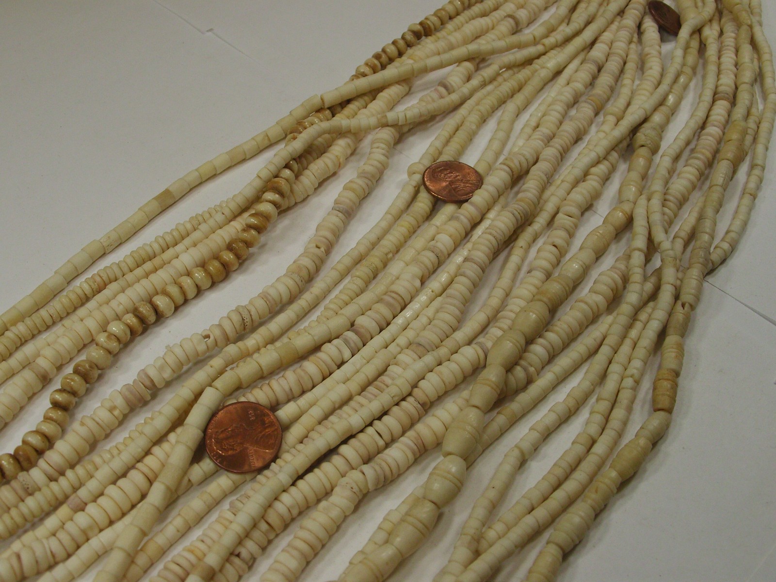 20 Strands (15″) India Handmade Assorted Water Buffalo Bone Beads Lot (QBQ-11) ⭐