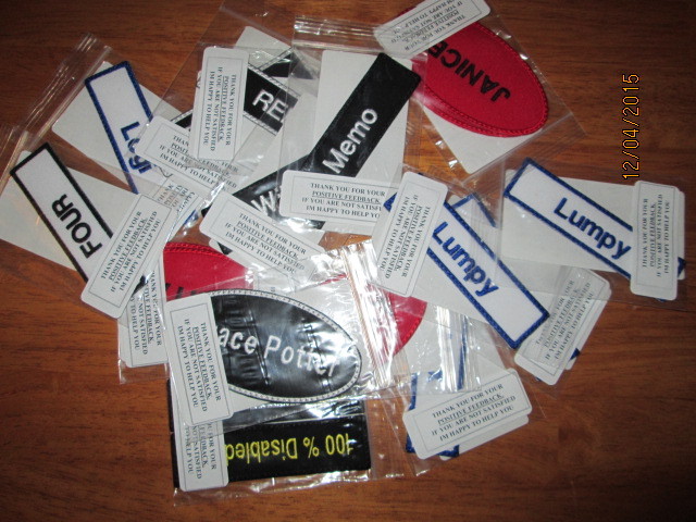 **LOVE IT** THREE PACK, 4X1 Size, Custom Embroidered NAME TAG “Iron on”