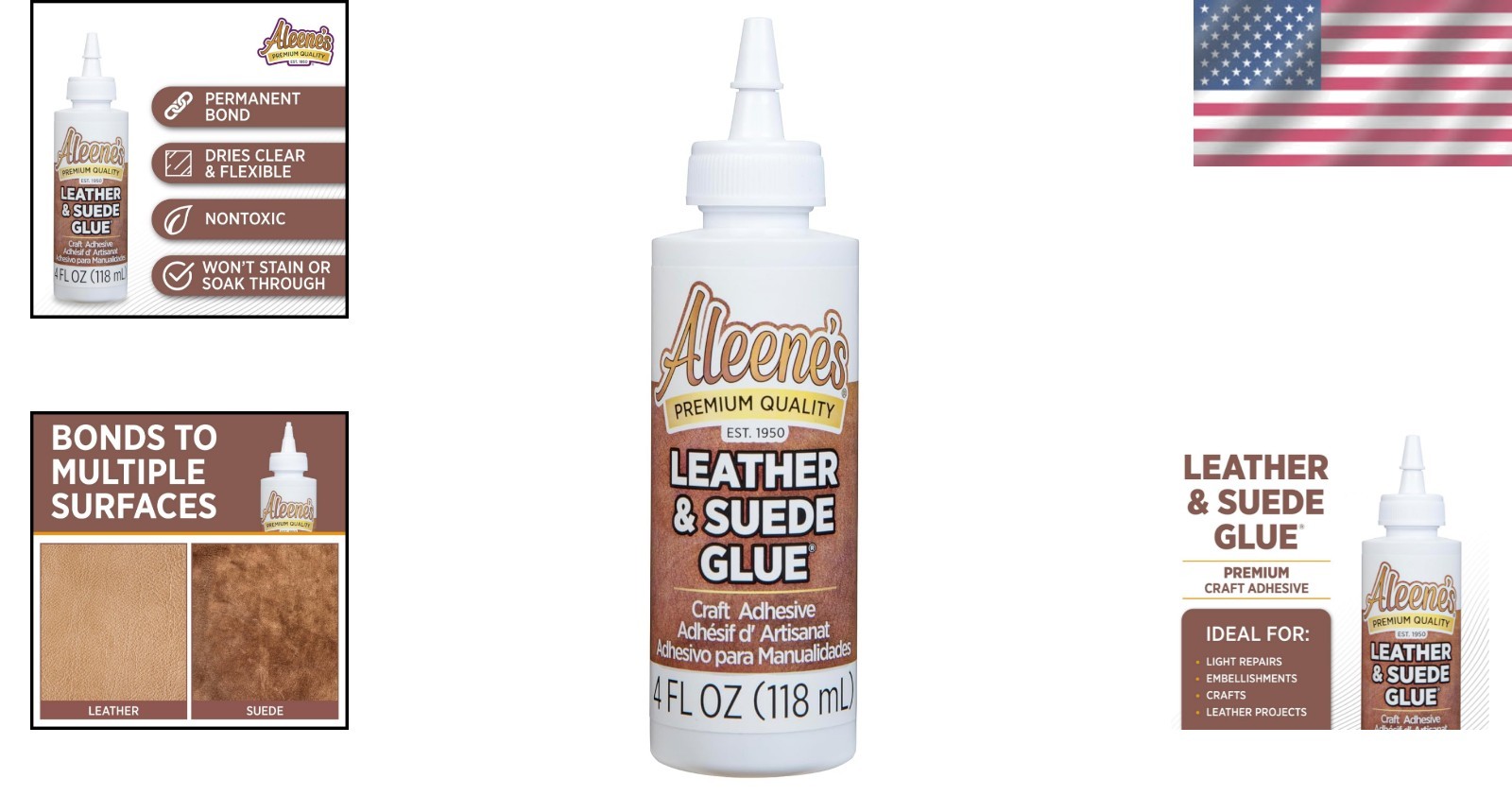 Craft with Confidence: 4 oz Aleene’s Clear Leather & Suede Glue – Non-Toxic